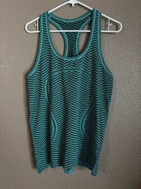 lululemon athletica Chevron Racerback Tank - Teal/Black